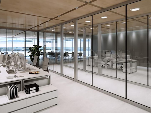 alu industrial public office, system ścian wewnętrznych biurowych, ściany biurowe, ścianki szklane aluminiowe, ściany działowe do biura, aluprof